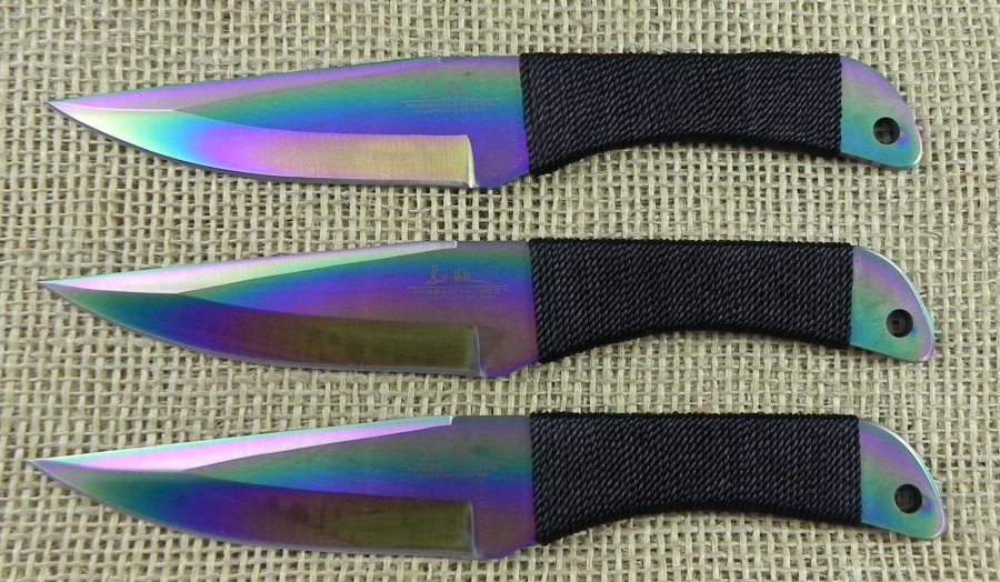 GH5042 Hibben Rainbow Triple Thrower Set Vrhací Nože Nůž
